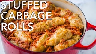 Dinner Best Stuffed Cabbage Rolls Golubtsi  Natashas Kitchen [upl. by Ahsiad]