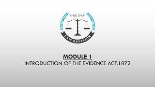 INTRODUCTION OF THE EVIDENCE ACT1872  LAW OF EVIDENCE [upl. by Napier]