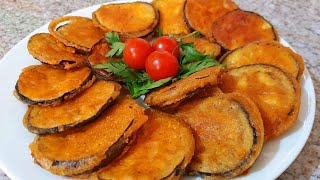 بدنجان بصلصة رائعة مقلي مقرمش ولذيذ 👌 Aubergine recette [upl. by Felita801]