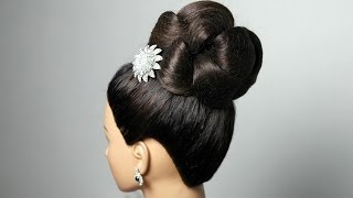 Braided bun updo hairstyle for long hair [upl. by Hull]