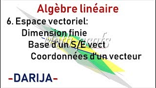 Dimension finie Base et coordonnées dun vecteur Espacevectoriel [upl. by Lartnom]