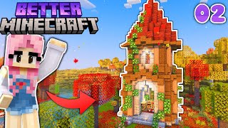 I Built an Autumnal Enchanting Tower in Better Minecraft 💜 [upl. by Hafital]