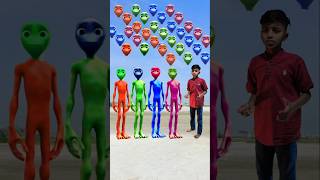 red green blue amp purple alien dancing and me Correct headmatching gameMagical video funny [upl. by Iliam]