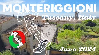 Medieval walled town in Tuscany  Monteriggioni 🇮🇹 Italy walking tour [upl. by Tasiana447]