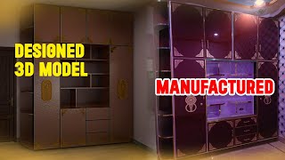 Bedroom Wall wardrobe Designed first in 3D Model then Manufactured [upl. by Ahsayn]