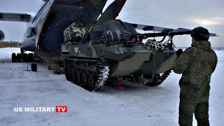 Russian Airborne Forces Send Airdrops Involving BMD4M Infantry Combat Vehicle [upl. by Kitarp]