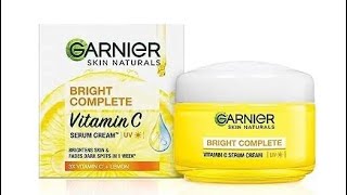 Garnier Vitamin C Serum Cream Review in Tamil  Garnier Skin Natural Bright Complete Vitamin C [upl. by Valerye]