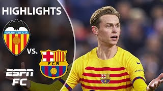 Barcelona’s late push comes up short earns draw vs Valencia  LALIGA Highlights  ESPN FC [upl. by Gower]