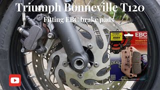 Fitting EBC front brake pads to the Triumph Bonneville T120 [upl. by Harberd]