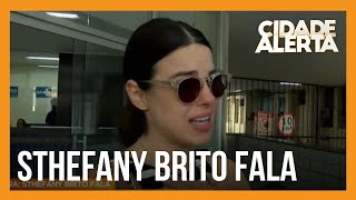 Emocionada Sthefany Brito fala do irmão na saída de hospital quotEle é um gigantequot [upl. by Maurits]