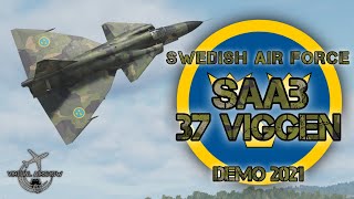 Swedish Air Force Saab 37 Viggen Display 2021 DCS WORLD dcs [upl. by Raynold742]