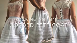 Making an 1840s evening dress the corded petticoat [upl. by Andrien]