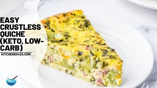 Easy Crustless Quiche Keto LowCarb [upl. by Ahsikym235]