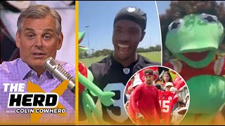 THE HERD  Colin quotonfirequot Patrick Mahomes Mocked by Raiders in Clever Kermit the Frog Puppet Prank [upl. by Khoury410]