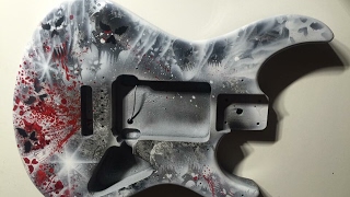 How to paint a guitar spray paint art [upl. by Norah]