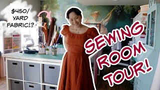 My Dream Sewing Room Tour and How I Set It Up Also lets look at my fabric stash [upl. by Stein]