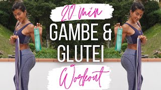 20 min GAMBE amp GLUTEI  ALLENAMENTO COMPLETO Corpo liberocon elastici  Silvia Fascians [upl. by Clarette]