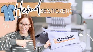 🪡👕How to Hemdkragen und Brusttasche besticken mit der Freiarmstickmaschine  inkl 😱SCHOCKMOMENT 🤯 [upl. by Frasco308]