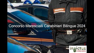 Concorso per 24 Allievi Marescialli Carabinieri Bilingue 2024 [upl. by Reywas]