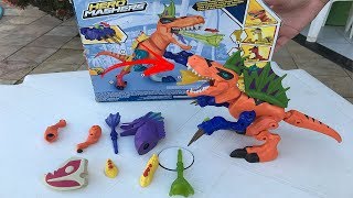 O TIRANOSSAURO REX MUTANTE DE BRINQUEDO QUE SE TRANSFORMA EM VÁRIOS DINOSSAUROS DIFERENTES [upl. by Adlihtam]