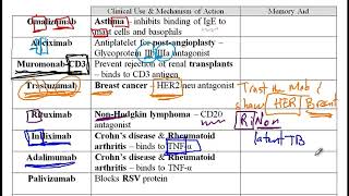 USMLE ACE Video 55 Monoclonal antibody medications [upl. by Searle]