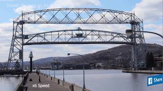 Aerial Lift Bridge rising Duluth Minnesota [upl. by Sairu]