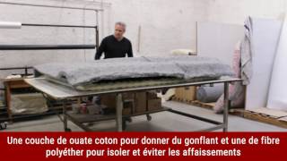 Les étapes de fabrication dun matelas en laine avec une carcasse ressort [upl. by Rahm]