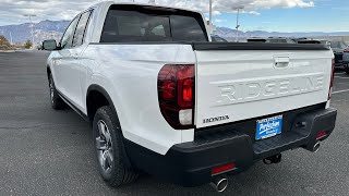 2024 Honda Ridgeline RTL  Brown Interior  Platinum White Pearl  Walkaround [upl. by Lotsirb]