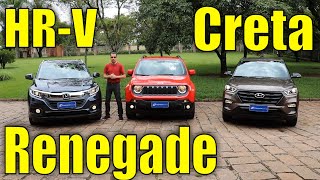 Comparativo Honda HRV x Jeep Renegade x Hyundai Creta [upl. by Adnohs]