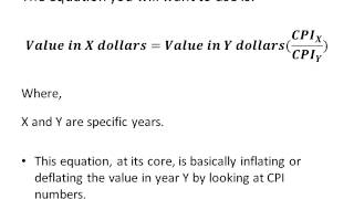 Macroeconomics Help Using CPI Values to Adjust for Inflation [upl. by Nosreme523]