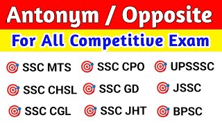 Antonym for SSC MTS CHSL CGL GD RPF amp Other Competitive Exams  Practice Set 1 [upl. by Shem]