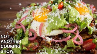 CHORIZO HUEVOS RANCHEROS with Creamy AVOCADO SALSA [upl. by Andrien702]