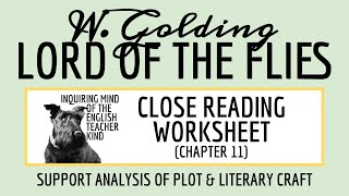 Lord of the Flies Chapter 11 Close Reading Inference Worksheet [upl. by Nnaasil]