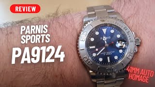 WATCH REVIEW PARNIS SPORTS 41MM AUTOMATIC SS BRACELET WATCH [upl. by Wendel]