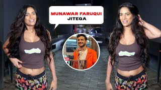 Poonam Pandey Reaction On Munawarui Winner Faruq Banega Uske Jaisa Koi Nahi Khel Sakta [upl. by Atil74]