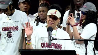 University of South Carolina Gamecocks celebrate National Championship win with fans [upl. by Claudie]