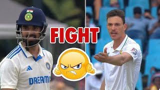 Marco Jansen fight with KL Rahul during India vs South Africa 1st Test at Centurion [upl. by Ghiselin]