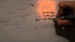 Resistive Capacitive Series Circuit Calculations [upl. by Orpha392]