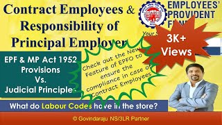 EPF  Contract Employees amp Responsibility of Principal Employer [upl. by Emelin]