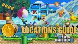 New Super Mario Bros U  Frosted Glacier Swaying Ghost House Star Coin Location Guide [upl. by Anastase]