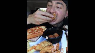 EATING CRISPY FRIED CHICKEN AND CRUNCHY CHICKEN TENDERS ASMR [upl. by Phillip]