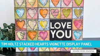 Mixed Media Tim Holtz Sizzix Stacked Hearts Panel [upl. by Alexa]