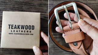 Teakwood Leathers Men Brown Leather Solid Belt Review From Myntra [upl. by Arikihs424]