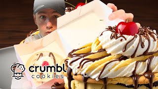 🍌🍓 New Banana Split Cookie Review from Crumbl 🍪🌟  Ultimate Dessert Delight 🎉 [upl. by Arquit]