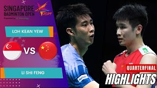 Loh Kean Yew SGP vs Li Shi Feng CHN  QF  Singapore Open 2024 [upl. by Dareg]