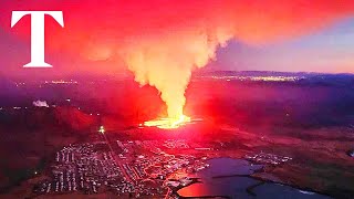 LIVE Volcano erupts in southwest Iceland [upl. by Sitoeht]