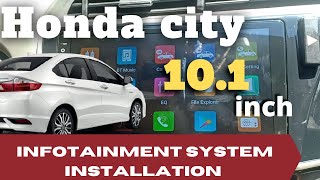 Honda city infotainment system with canbus installation  android stereo  car accessories malayalam [upl. by Nylecyoj]