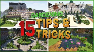 15 GARDENING TIPS AND TRICKS  MINECRAFT TUTORIAL  How to make Beautiful Gardens in Minecraft [upl. by Nrehtak208]