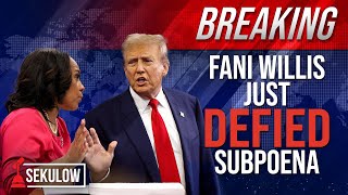 BREAKING Fani Willis Just DEFIED Subpoena on Trump Case [upl. by Jordanna]