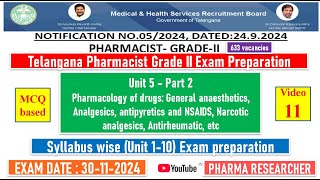 Telangana Pharmacist GradeII exam Preparation II Unit 5  part 2 II Unit 110 exam preparation [upl. by Fiertz591]